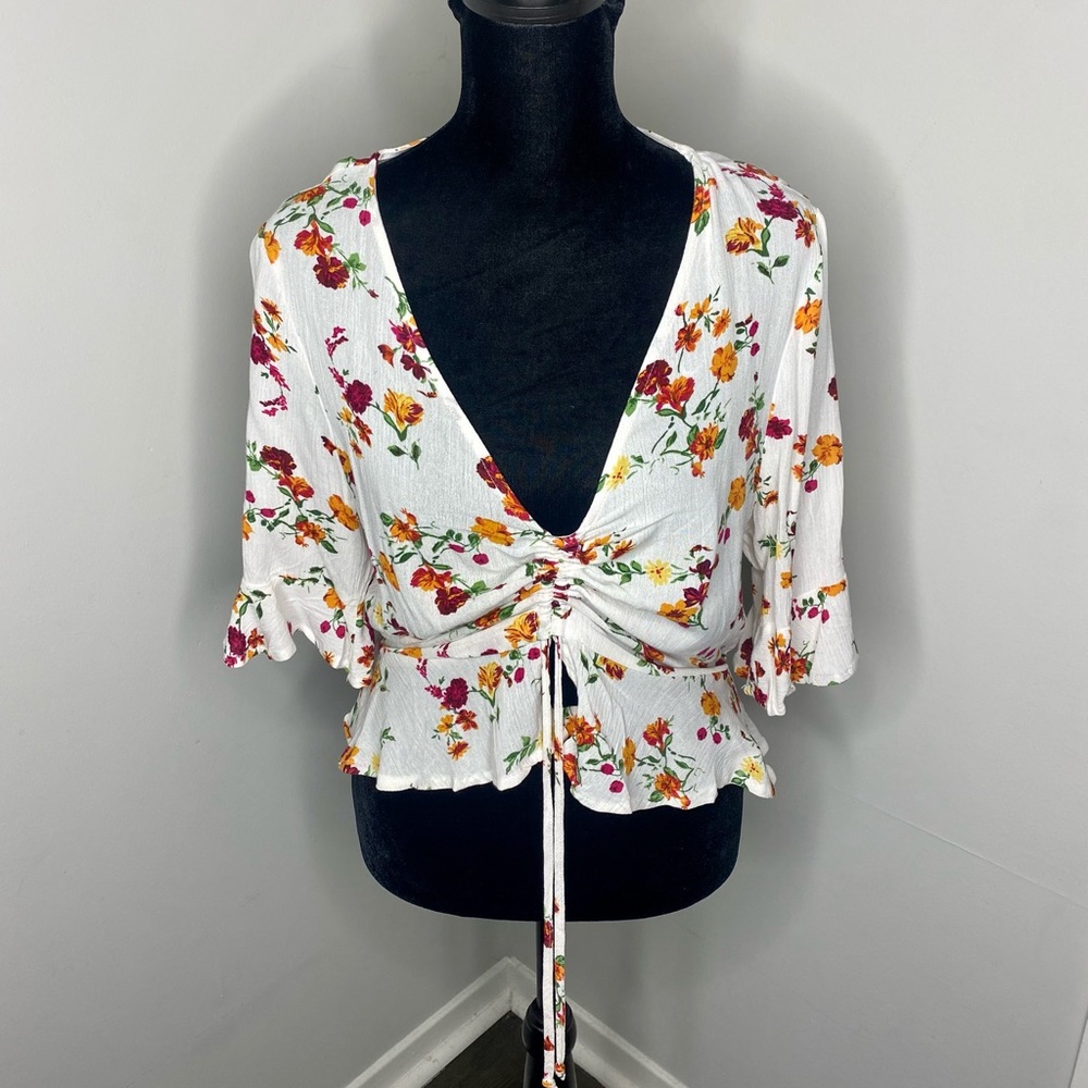 White floral top
